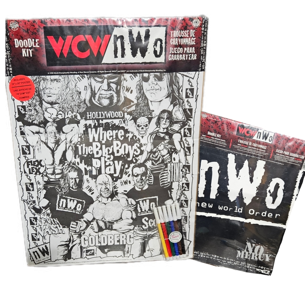 Rare WCW/NWO doodle art & poster